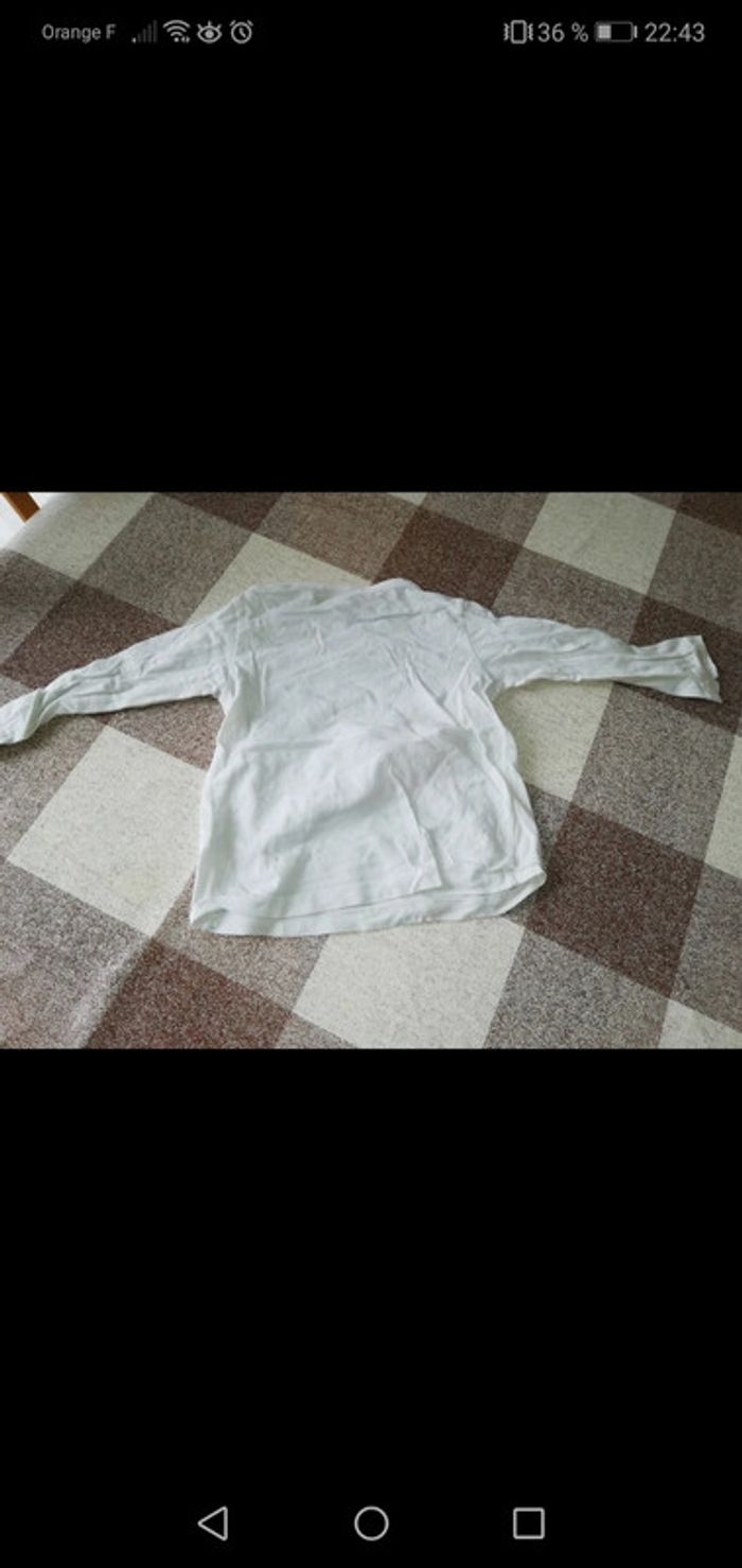 Tee shirt 12 mois blanc manches longues bio Tex San Francisco - photo numéro 3