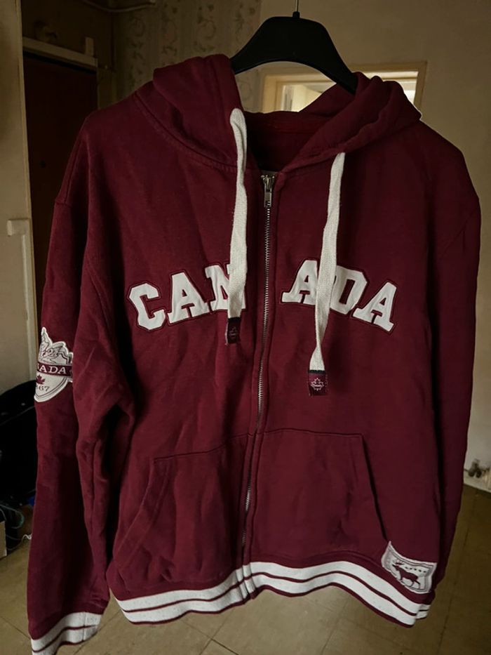 Pull bordeaux vintage très bon état M Canada - photo numéro 5