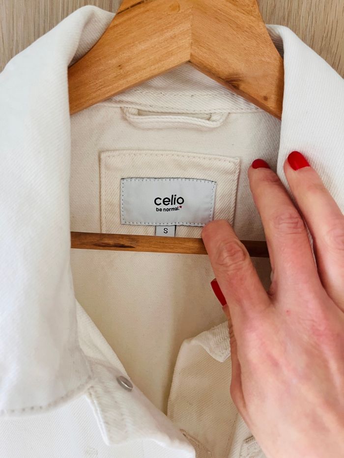 Veste en jean beige Homme Celio taille S - photo numéro 3