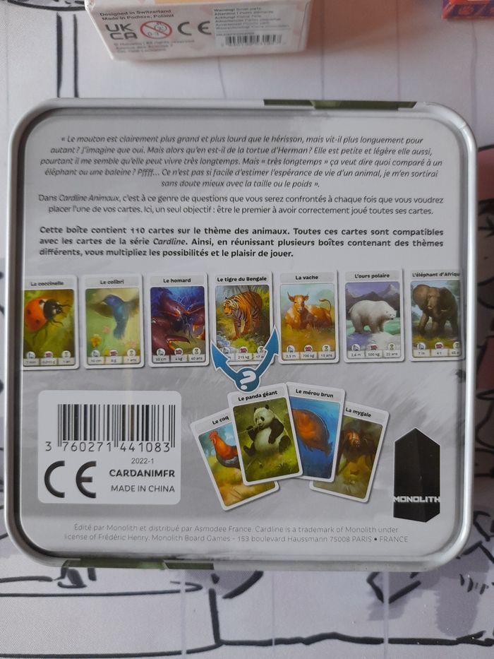 Lot de 6 jeux de société sweeet Kawaii gang de mémés timeline inventions saboteur cardline animaux - photo numéro 8