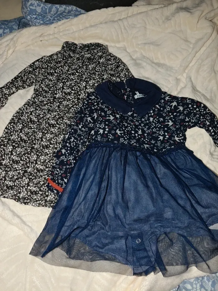 Lot de 2 robes IKKS 2 ans 86cm manches longues