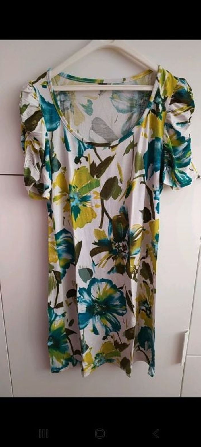 Robe verte fleurie ms mode L