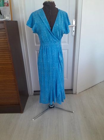 Jolie robe mi longue portefeuille Flamant rose taille m/L