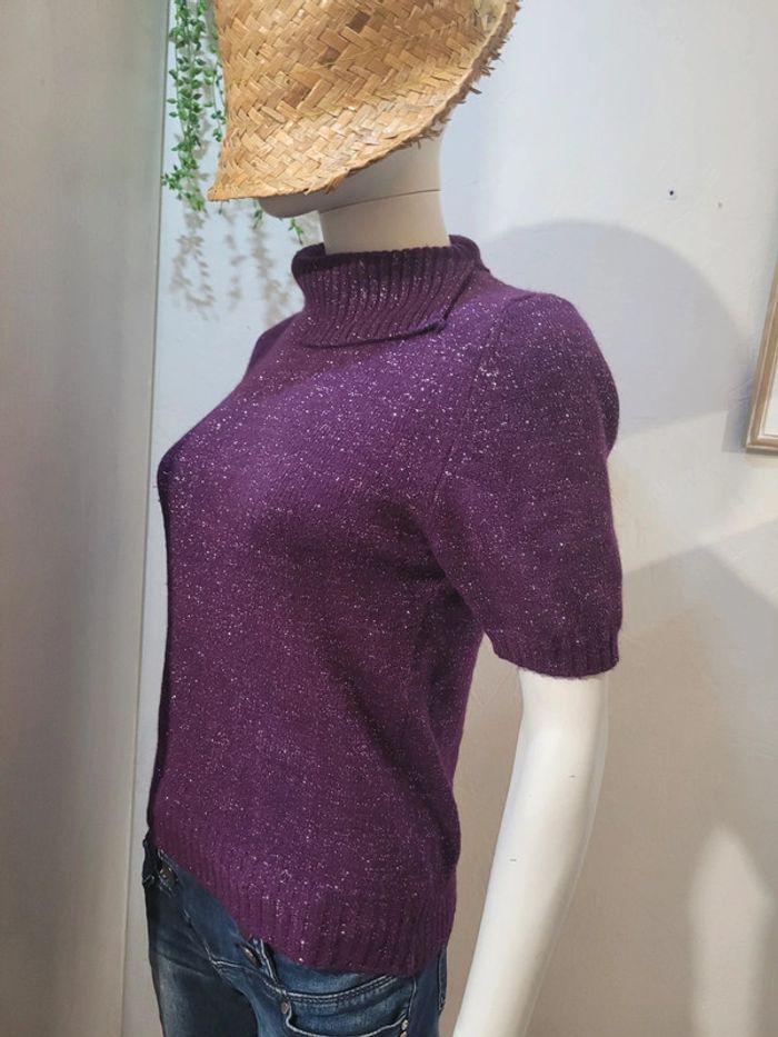 Pull manches courtes avec angora - photo numéro 5