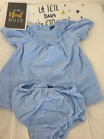 Ensemble robe et culotte bébé fille taille 9 mois