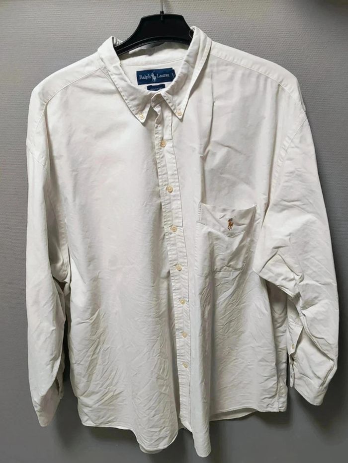 Chemise Ralph Lauren XXL Big Vintage Blanc Logo Brodé – Élégance Intemporelle - photo numéro 16