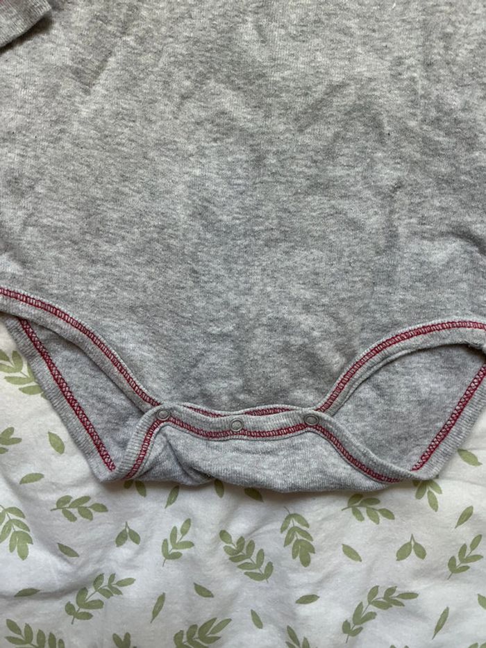 body manches logues gris inscription devant mots d'enfants 18 mois - photo numéro 4
