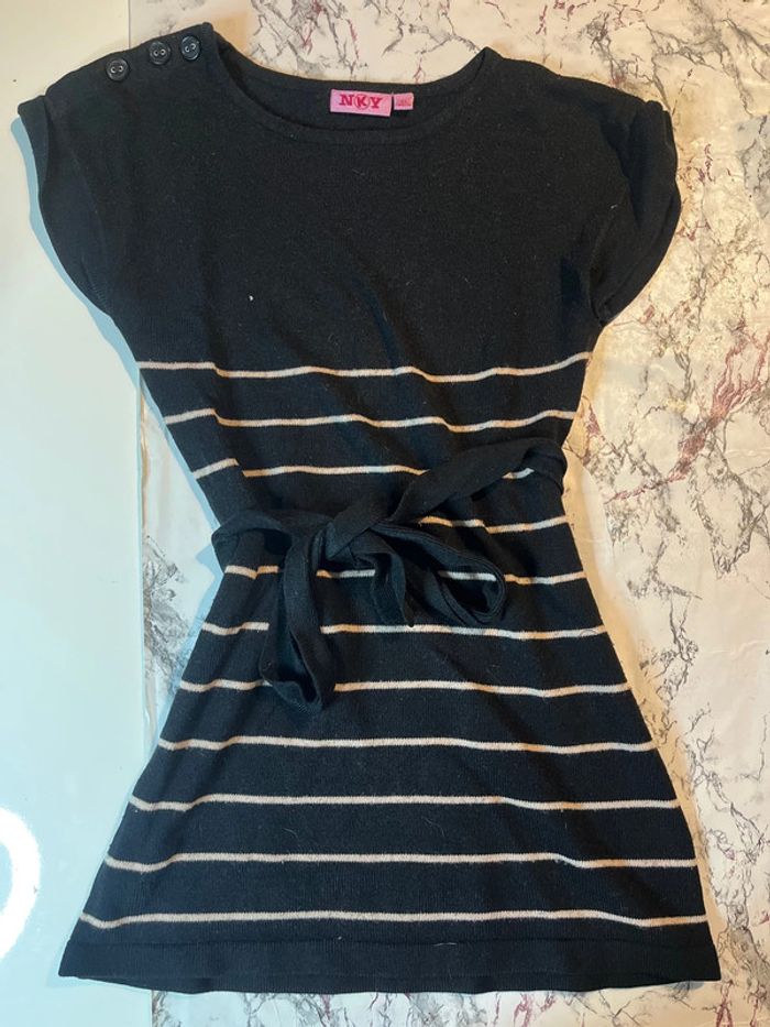 Robe rayé noir beige