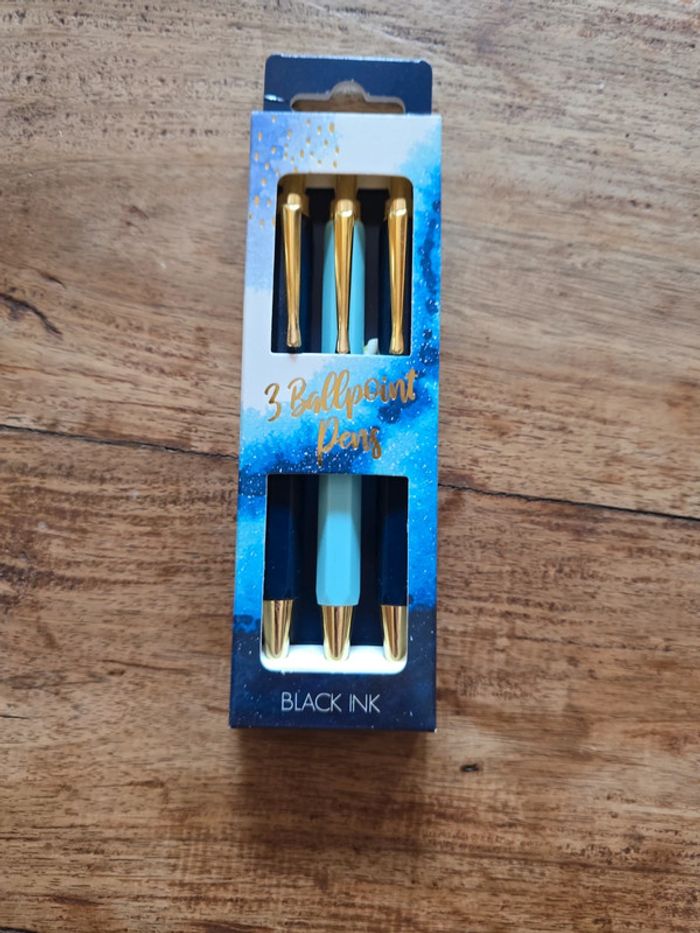 3 stylos billes Encre noire - photo numéro 2