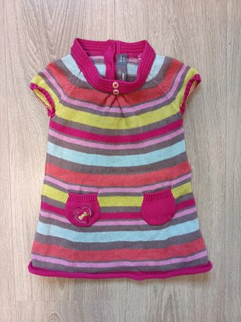 Robe chaude manches courtes Orchestra à rayures 9 mois