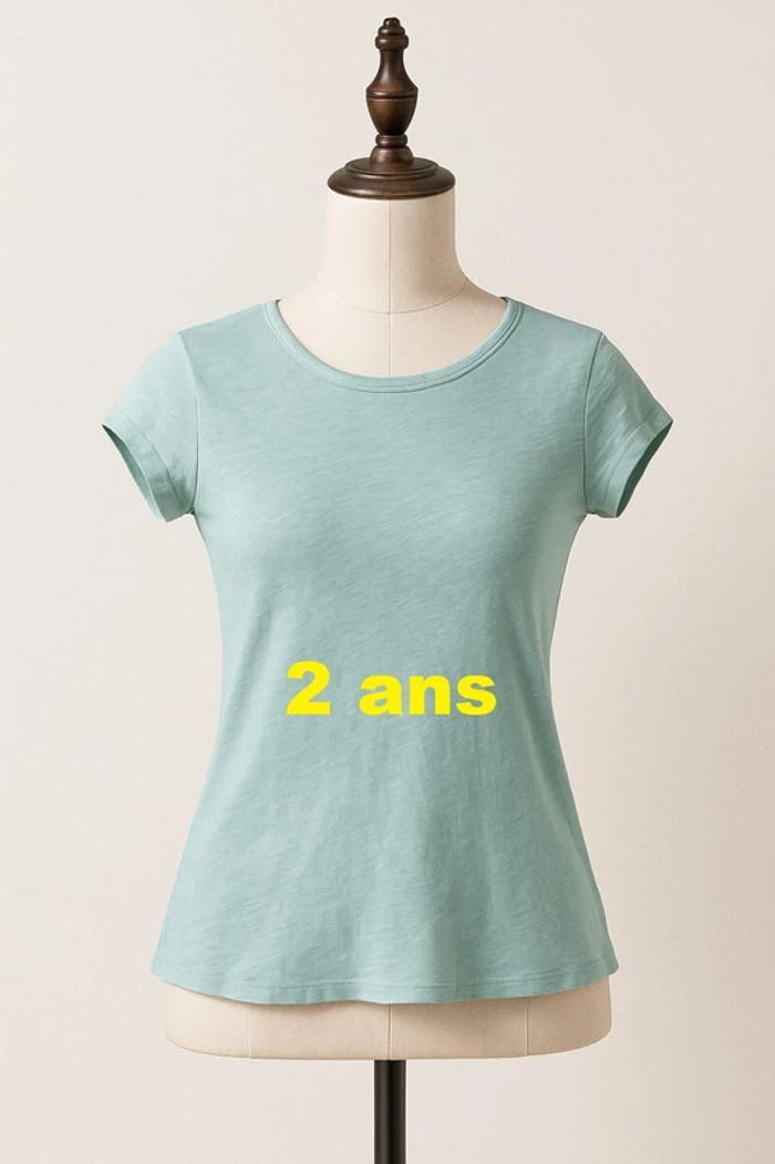 Tee shirt manche courte vert eau Poivre Blanc Taille 2 ans