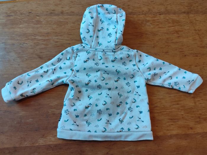 Sweat à capuche zippé à motifs taille 18mois - photo numéro 2