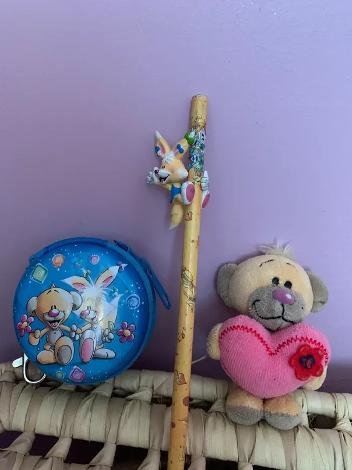 Diddl petite boîte, crayon à papier et peluche, Mimihopps et Pimboli - photo numéro 2