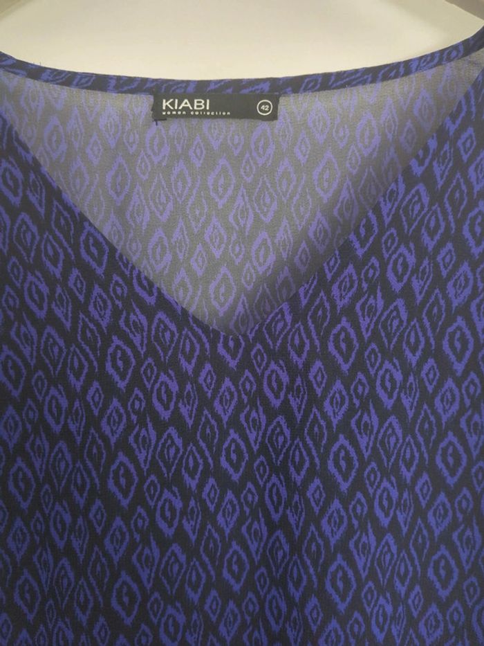 Robe noir bleu électrique  Kiabi 42 voile transparent - photo numéro 2