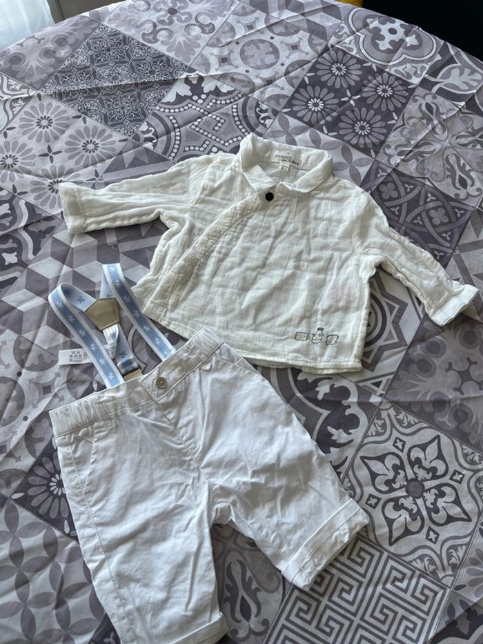 Chemise et pantalon à bretelle