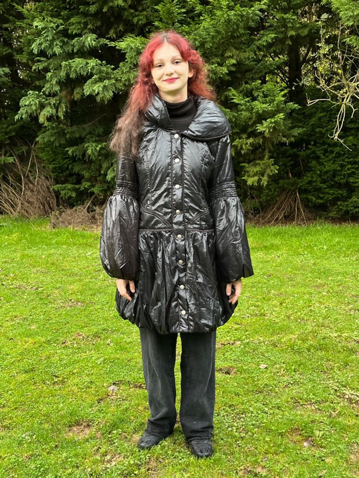 Long manteau bouffant extravagant / manteau d'hiver pour femme - photo numéro 2