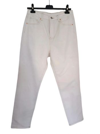 Jean mum taille haute blanc cassé L