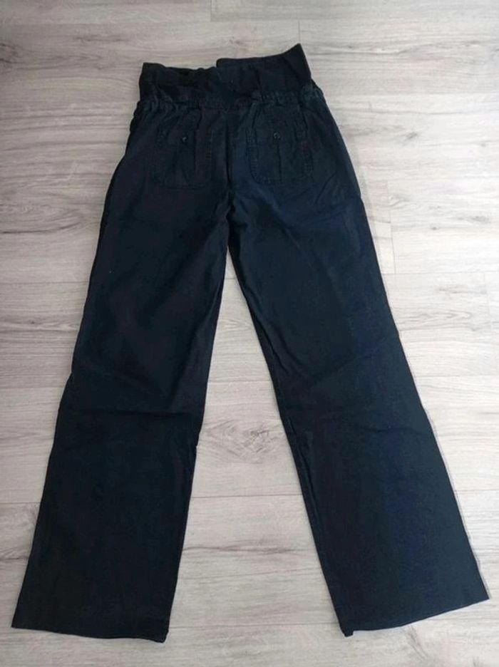 Pantalon noir lin maternité grossesse La halle 36 - photo numéro 3