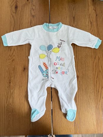 Pyjama Grenouillère Blanc Pommette Bébé 6 Mois Très Bon État – Réduction sur Lot