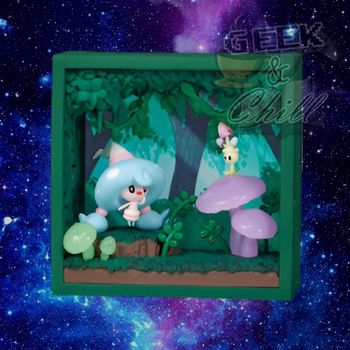 Figurine Re-Ment Pokémon - Frame Deep Wood - Chapotus et Spododo