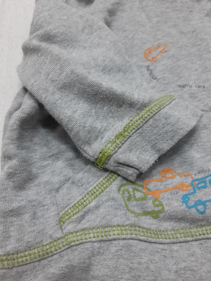 Sweat gris à capuche Vertbaudet 12 mois - photo numéro 3