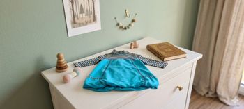 👗 Jolie Robe Bleue Turquoise & Rayures - Bébé Fille