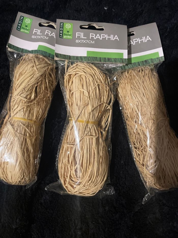 3 paquets de fil raphia