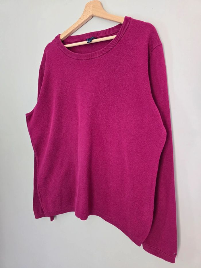 pull tommy hilfiger col rond femme xxl rose framboise oversize chic - photo numéro 2