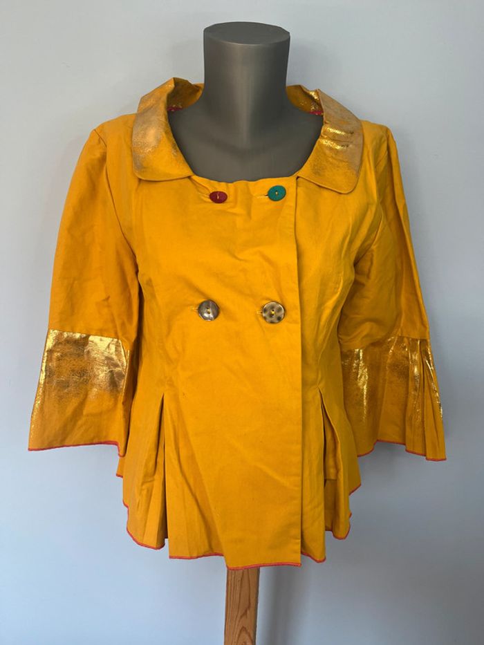 Veste moutarde brillante Louise Della - Taille 3 - Manches mi-longues