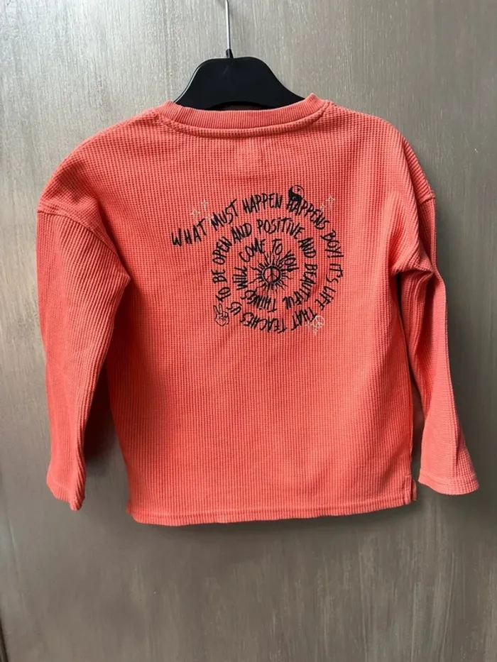 T-shirt manche longue orange kiabi 4 ans - photo numéro 5