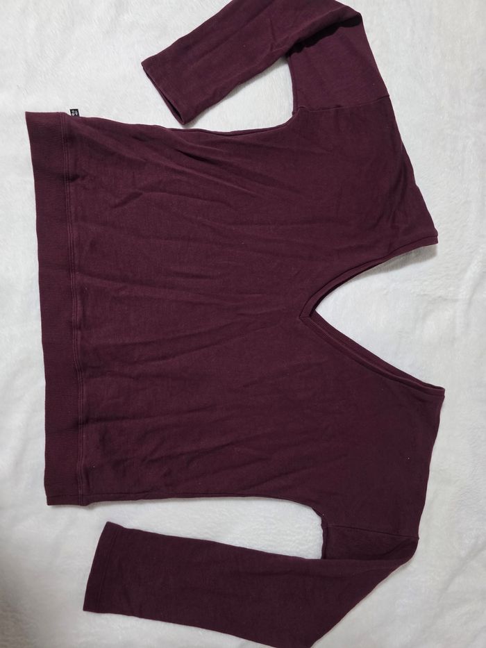 Pull col v dos nu rouge violet - photo numéro 10