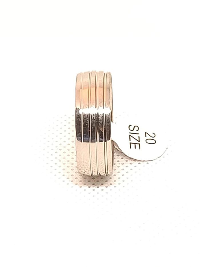 Bague anneau acier type alliance argenté