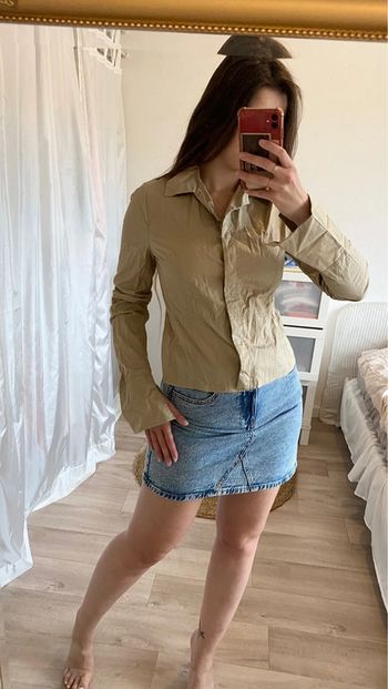 Chemise camel coupe vintage