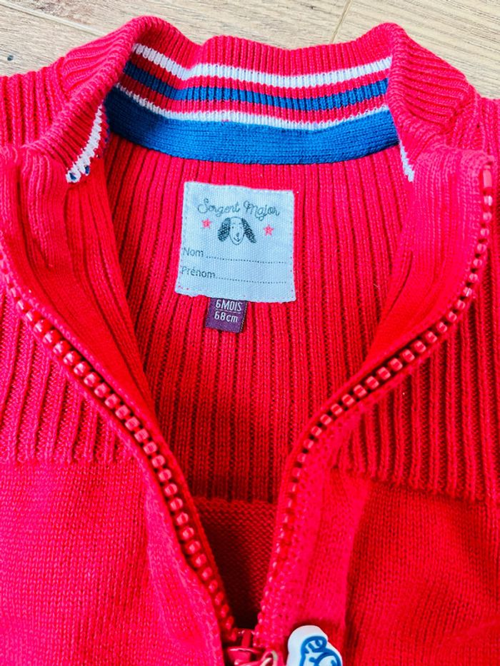 Gilet rouge zippé - photo numéro 2