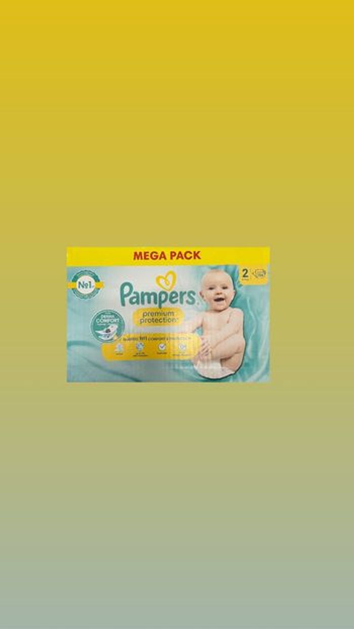 🍼 Pampers Premium Protection Taille 2 – Méga Pack 🧡