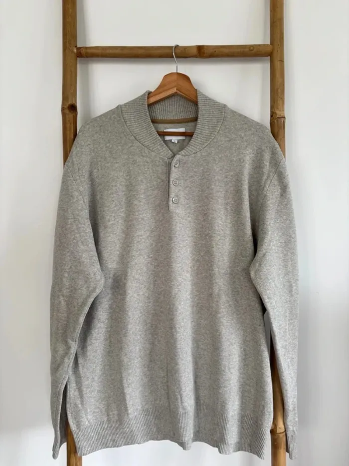 Pull gris à boutons Devred taille XL