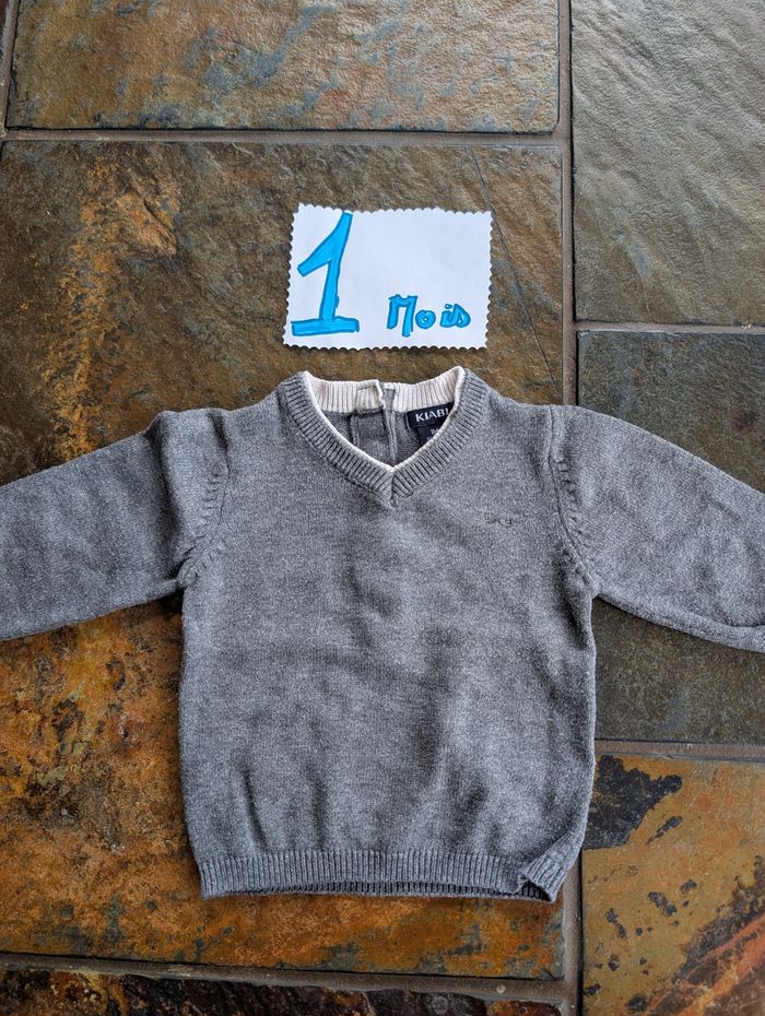Pulls 1 mois garçon gris