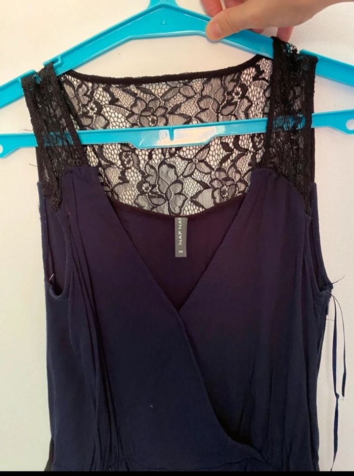 Robe bleu marine t 34 dentelle - photo numéro 7