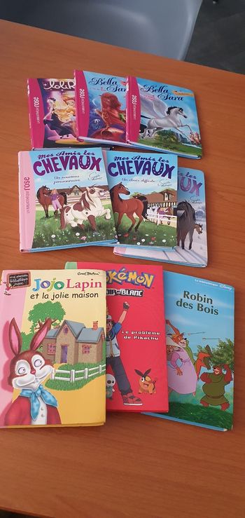 Lot de 14 livres bibliotheque Rose et Verte  differebtes séries fille et garcon
