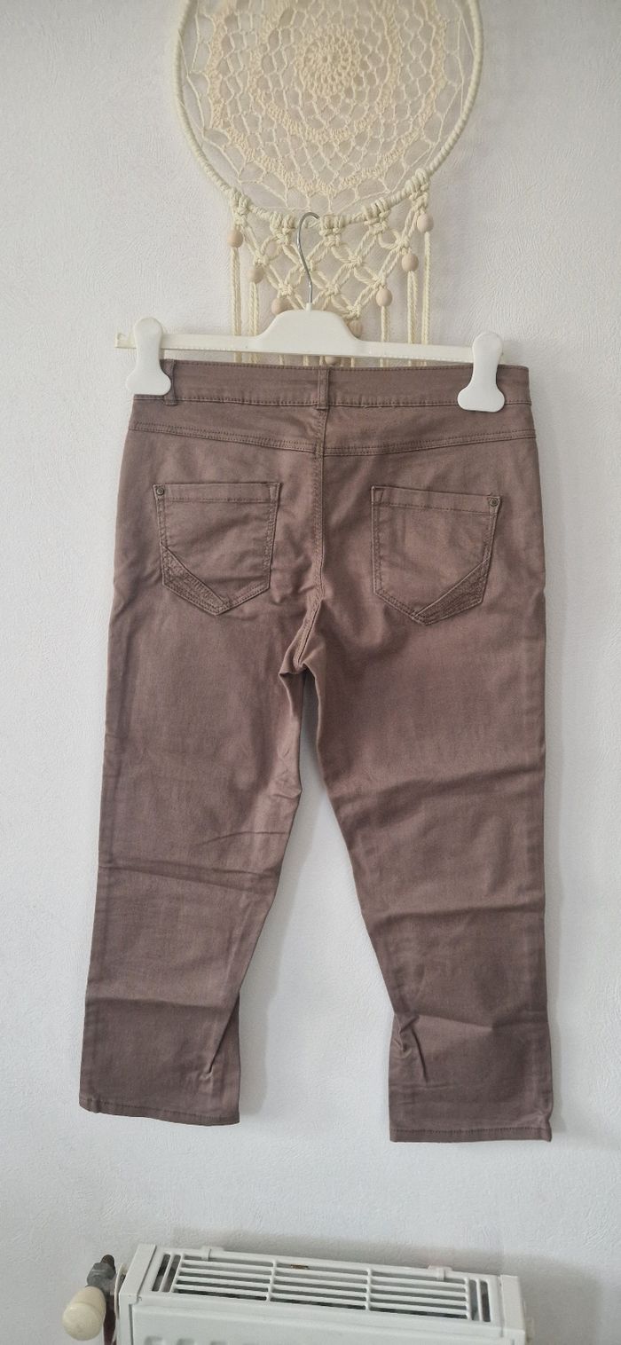 Jeans 7/8 beige/marron - photo numéro 4