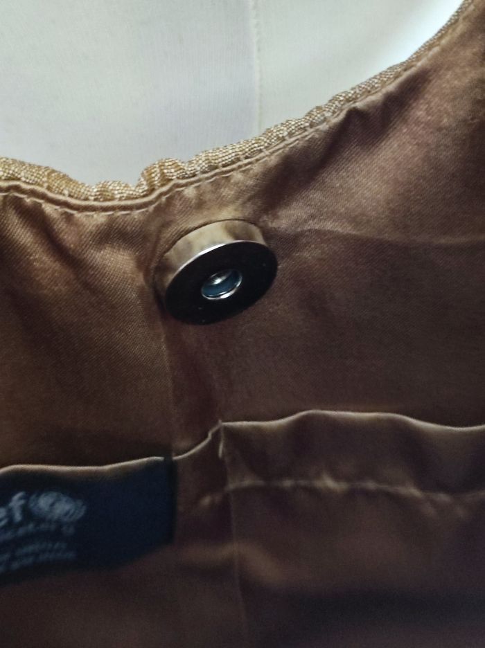 Superbe Sac à main Brodé Champagne et blanc UNICEF fait main en Inde - photo numéro 4