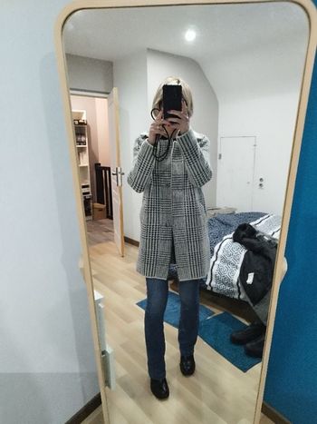 Manteau en laine camaïeu