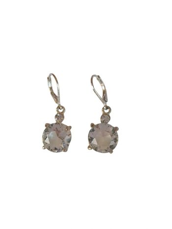 Boucles d'oreilles argenté perles strass blanc