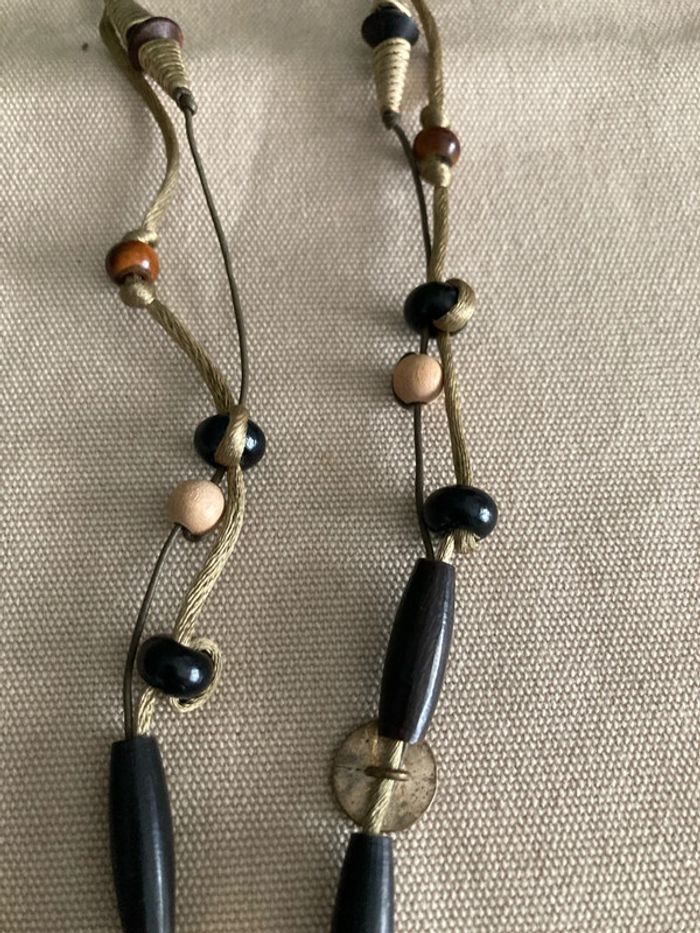 Collier perles bois - photo numéro 3
