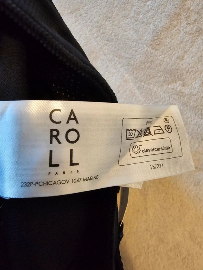 Pantalon marine velours côtelé Caroll Taille 38 - photo numéro 5