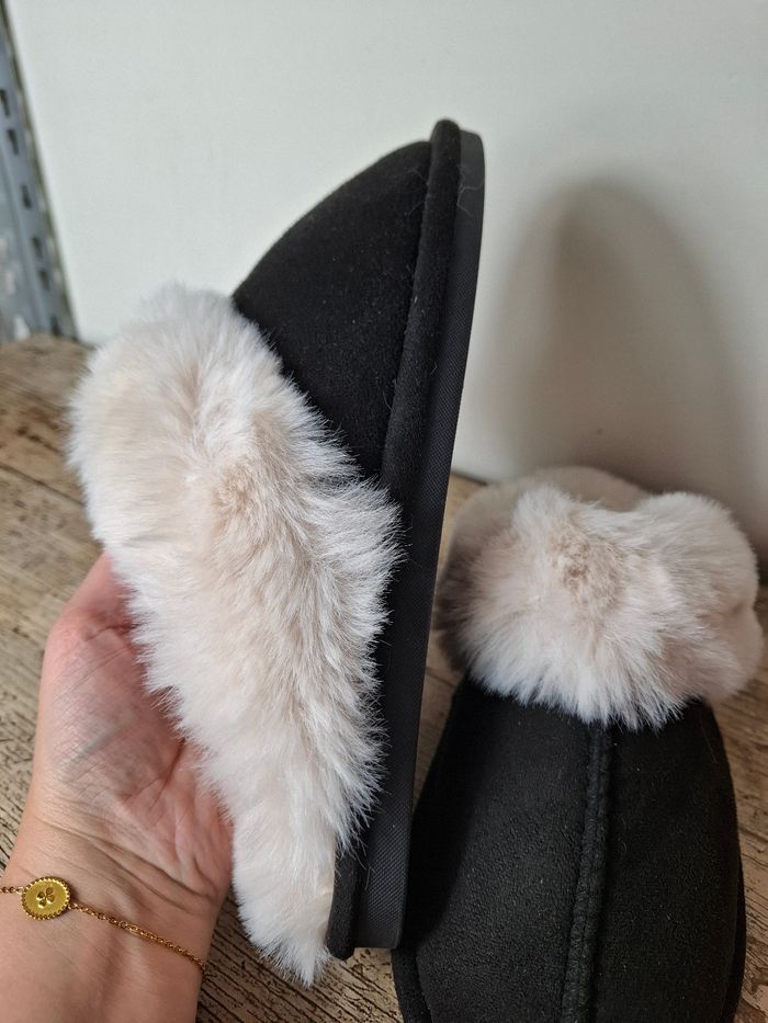 Chaussons fourrés noir femme taille 40 - photo numéro 6