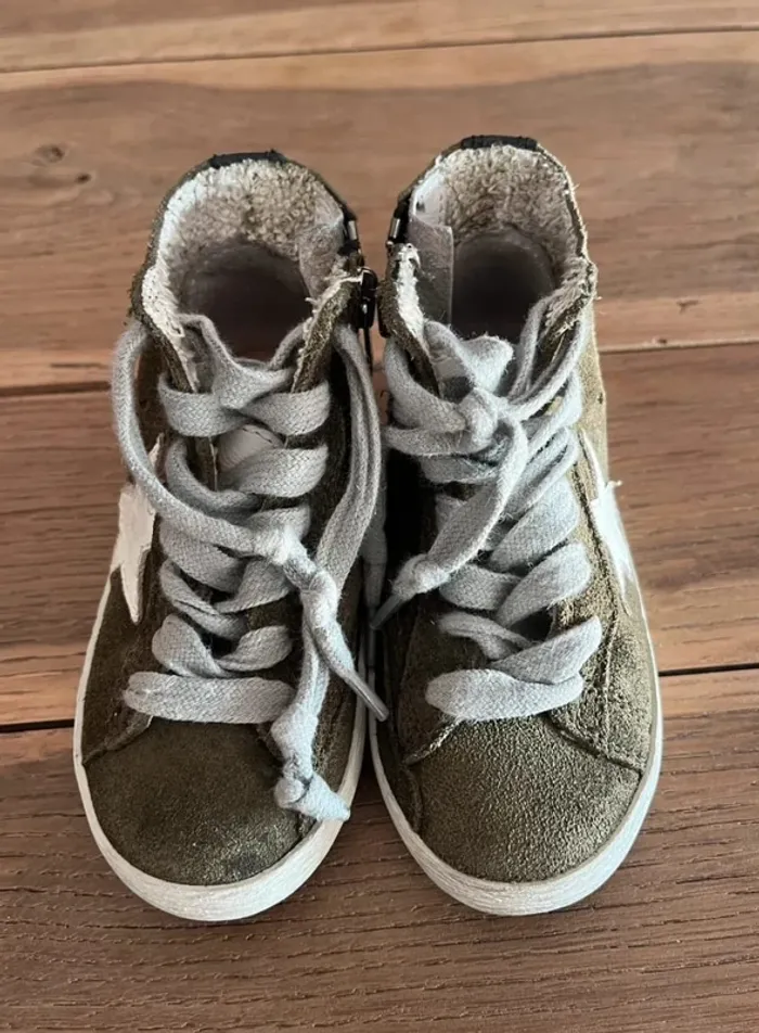 Baskets montantes kaki Golden Goose - photo numéro 4