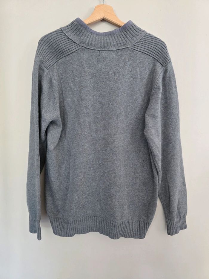 Pull Dockers gris col montant zippé coton doux homme taille M - photo numéro 6