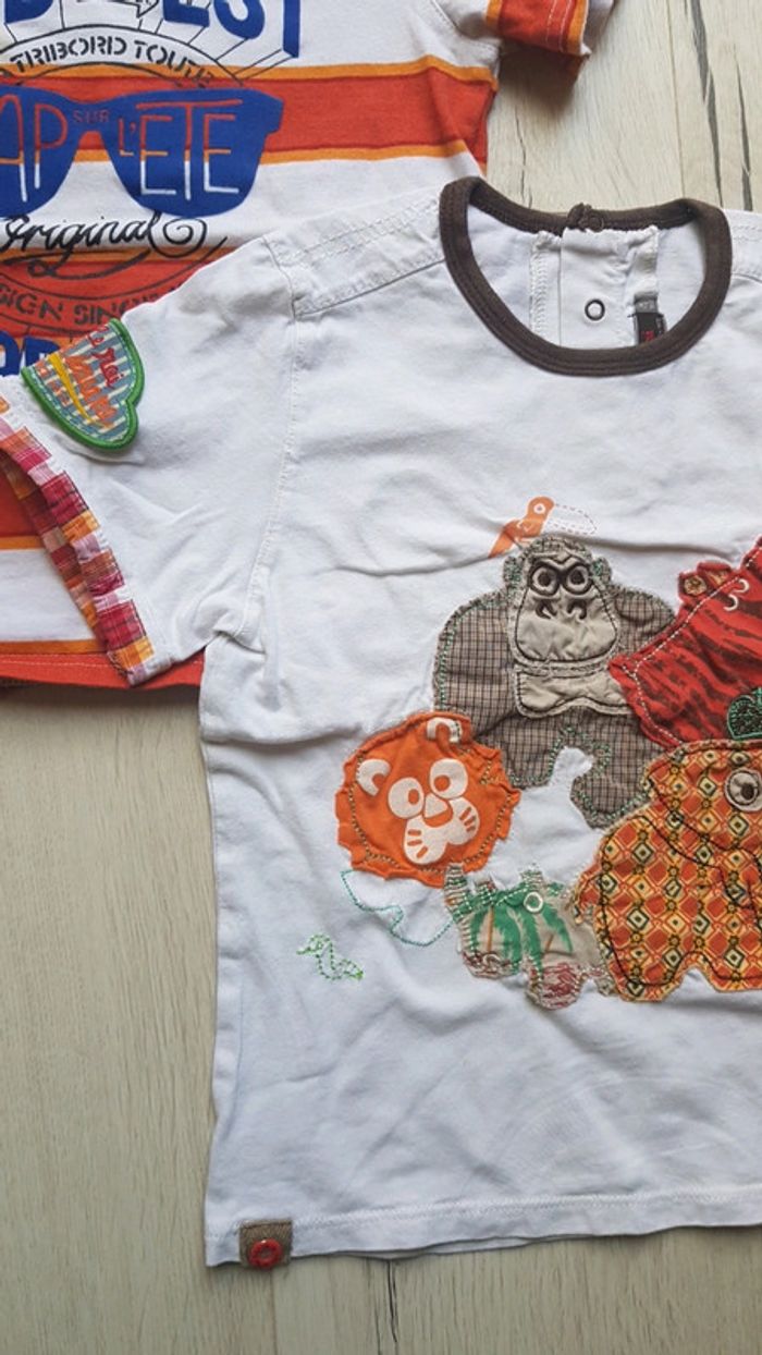 Lot de 2 tee shirts estivaux garçon 4ans catimini - photo numéro 2