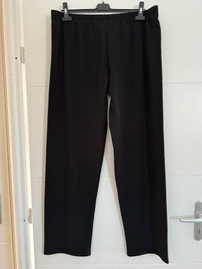 Pantalon legging noir droit long tailleur costume pantaloni pantalones Vloeiende Cal maille côtelé - photo numéro 2